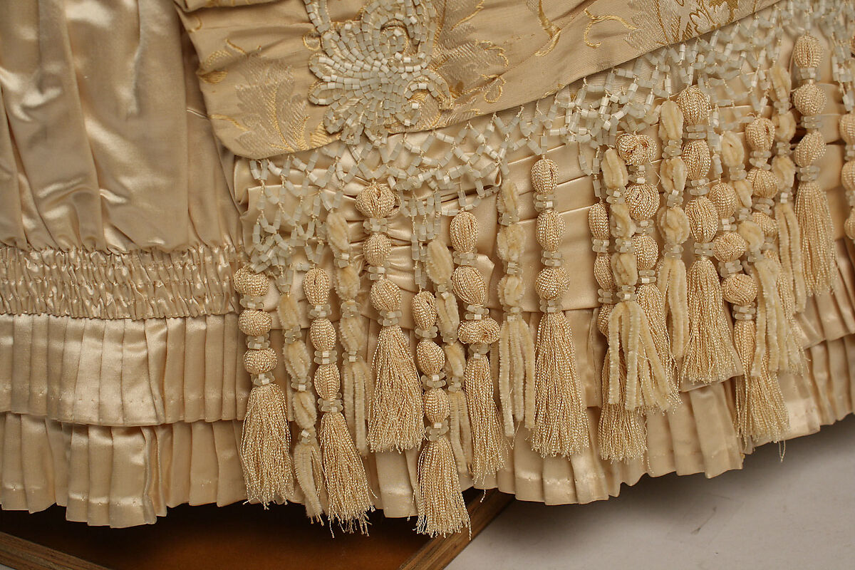 Dinner dress, Maison Vignon (French, active ca. 1850–ca. 1910), silk, glass, French