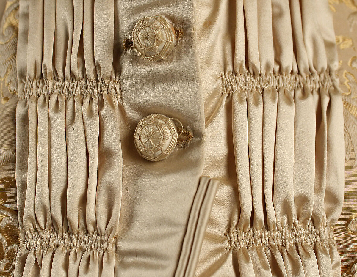 Dinner dress, Maison Vignon (French, active ca. 1850–ca. 1910), silk, glass, French