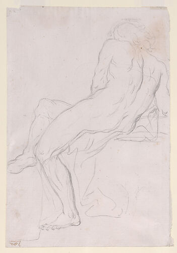 Academy Sketch of a Seated Male Figure.