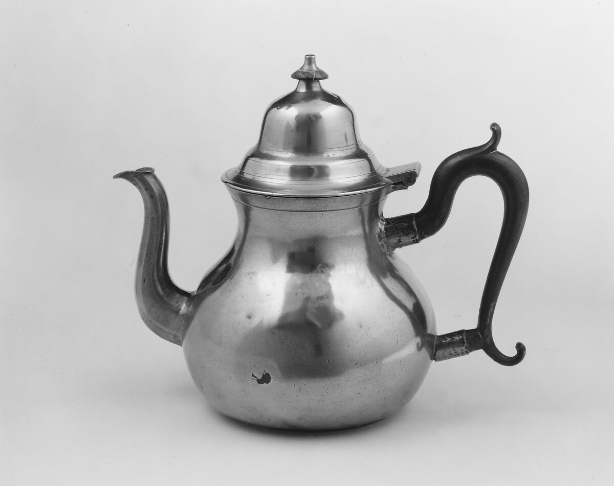 Teapot, Possibly Eben Smith (active 1814–56), Pewter 