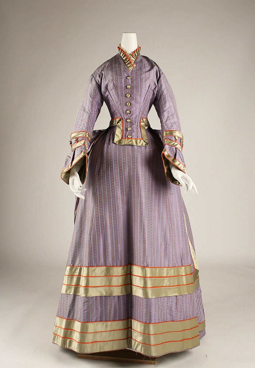 Dress, silk, probably British