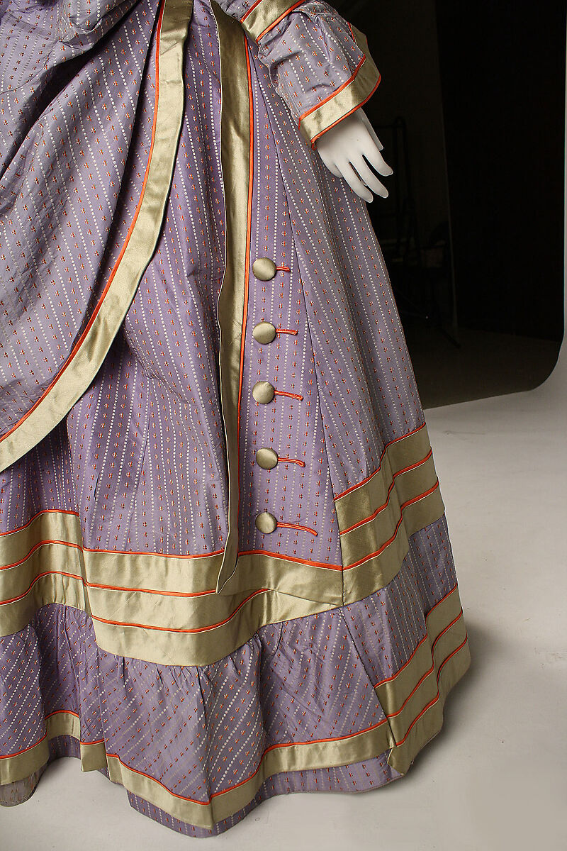 Dress, silk, probably British