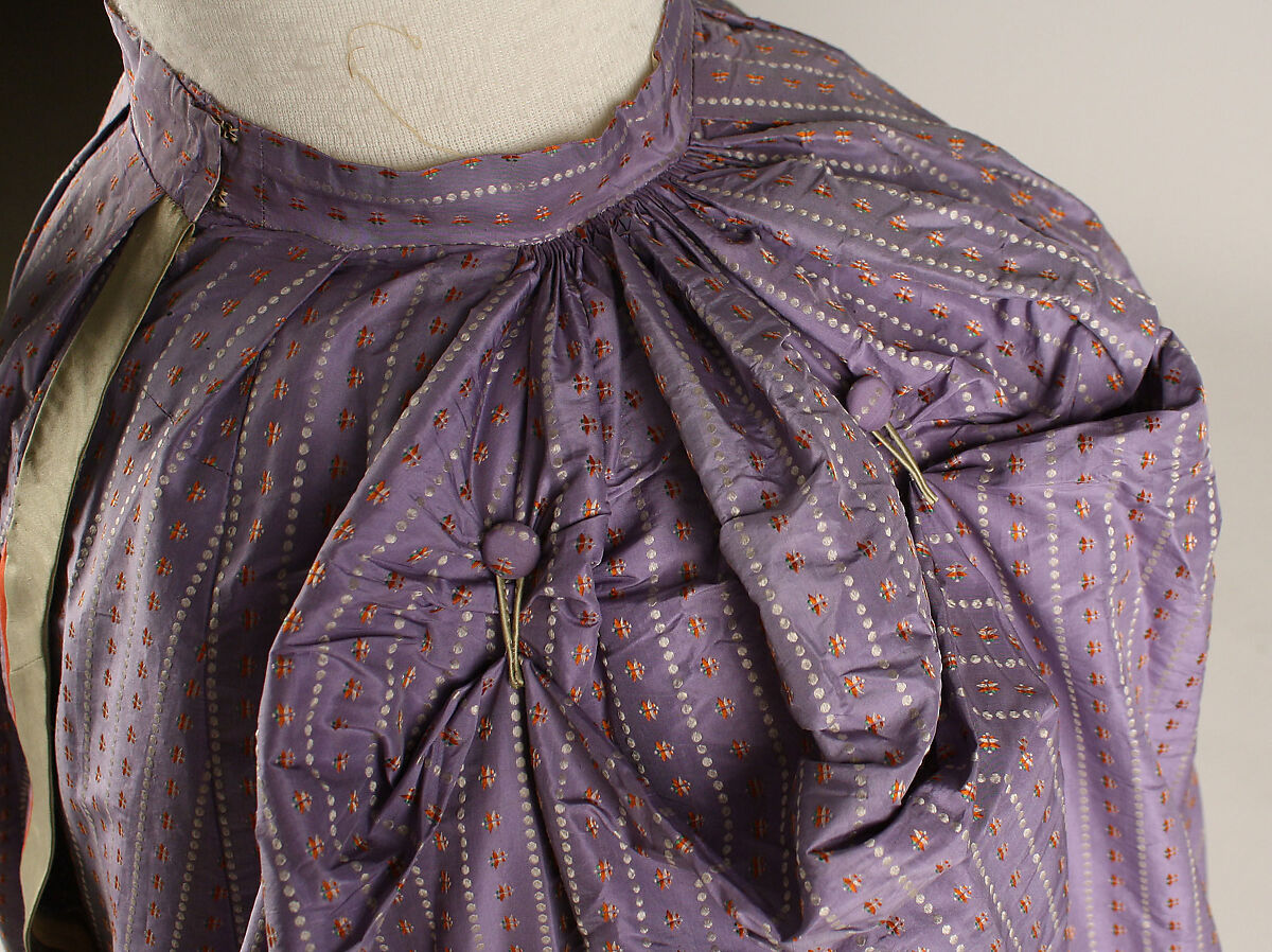 Dress, silk, probably British