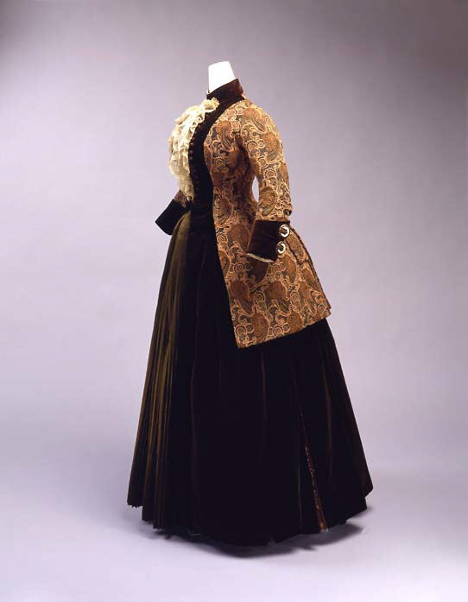 Dress, Josephine H. Egan, silk, metal thread, American 