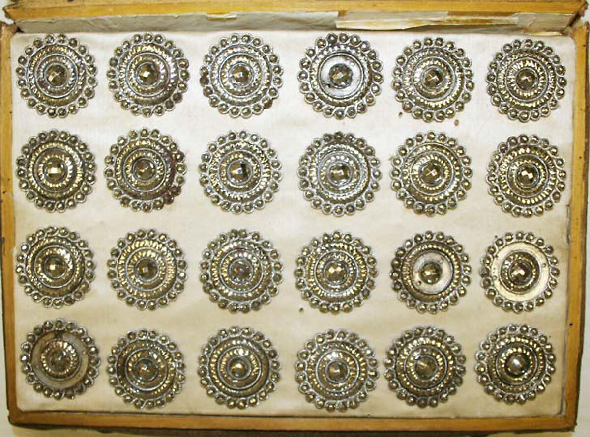 Ensemble, (a, b) wool, silk, linen, cotton; (c–z) steel, European