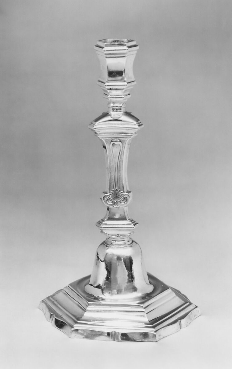 Candlestick (one of a pair), François II Lacassaigne (born 1706, master 1733, recorded 1773), Silver, French, Montauban (Toulouse Mint) 