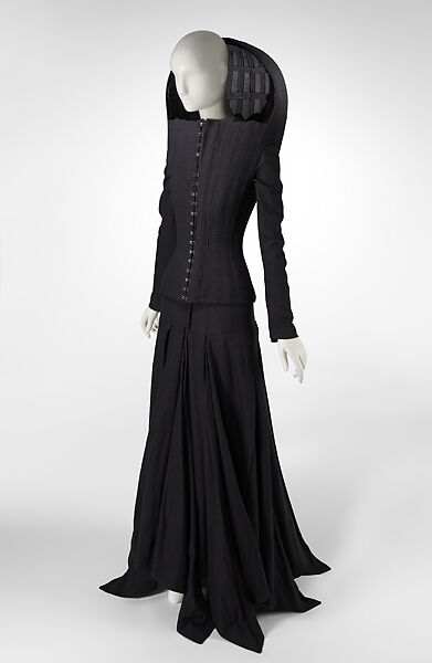 Ensemble, Olivier Theyskens (Belgian, born 1977), (a) linen, plastic, cotton, metal; (b) linen, metal; (c, d) leather, Belgian