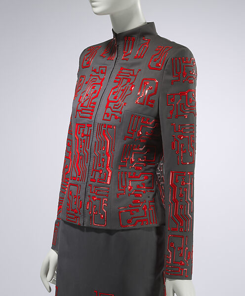 Ensemble, House of Givenchy (French, founded 1952), wool, silk, elastane, plastic (vinyl), French