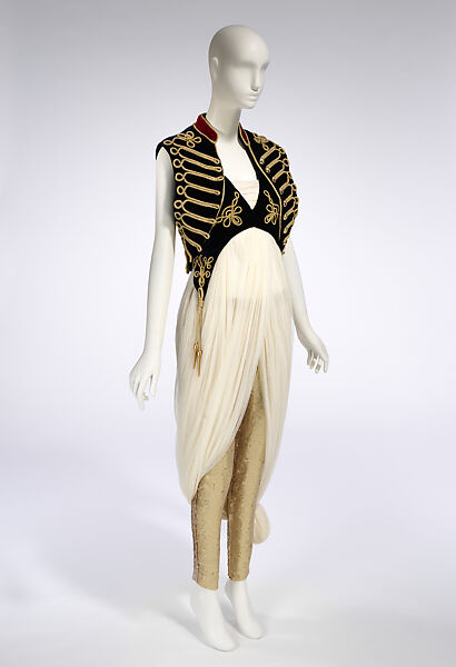 Ensemble, Alexander McQueen (British, founded 1992), (a) viscose, cupro, metal; (b) synthetic fiber, cupro, metal; (c) synthetic fiber, plastic, metal, British