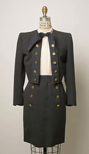Suit, Yves Saint Laurent (French, founded 1961), wool, silk, French 