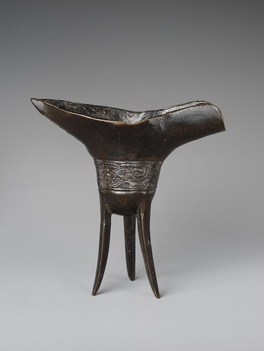 Ritual wine cup (jue), Copper alloy, China