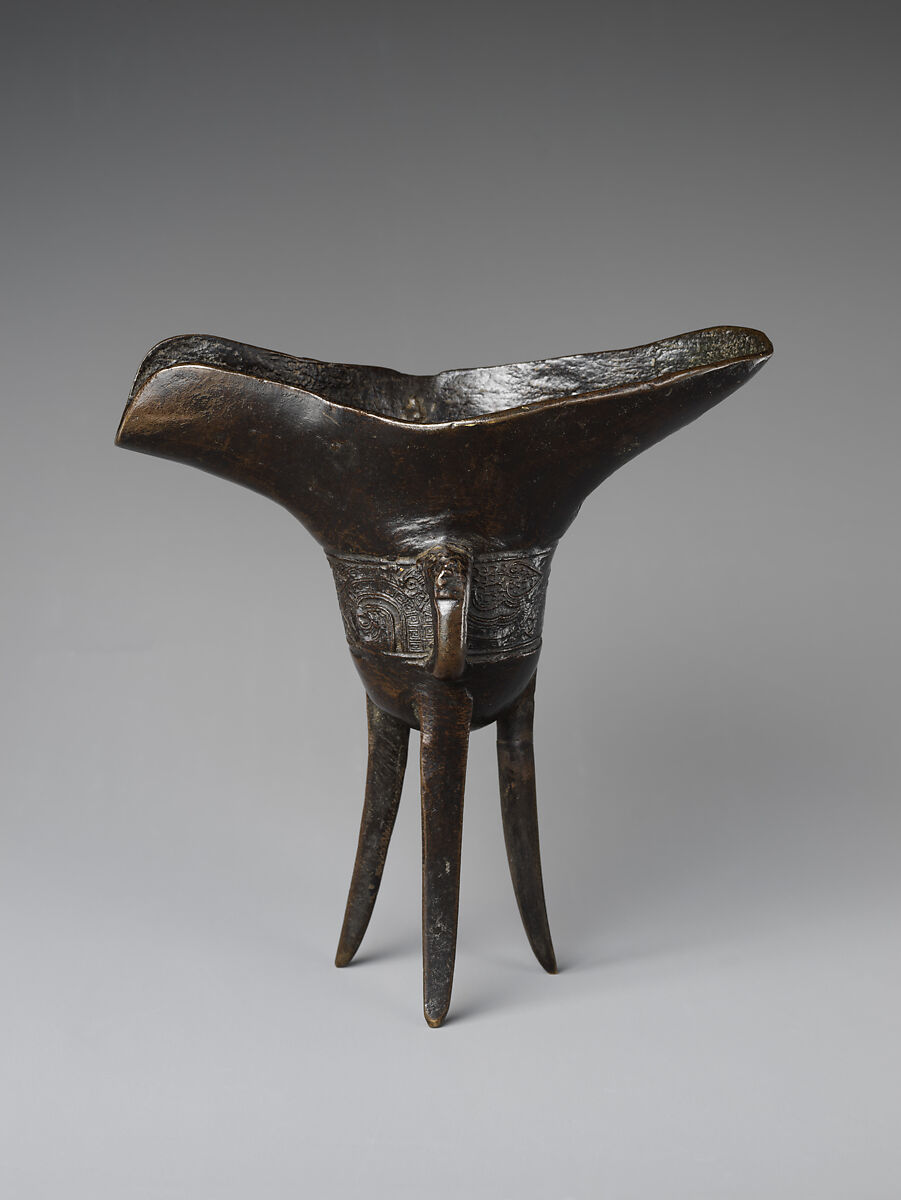 Ritual wine cup (jue), Copper alloy, China