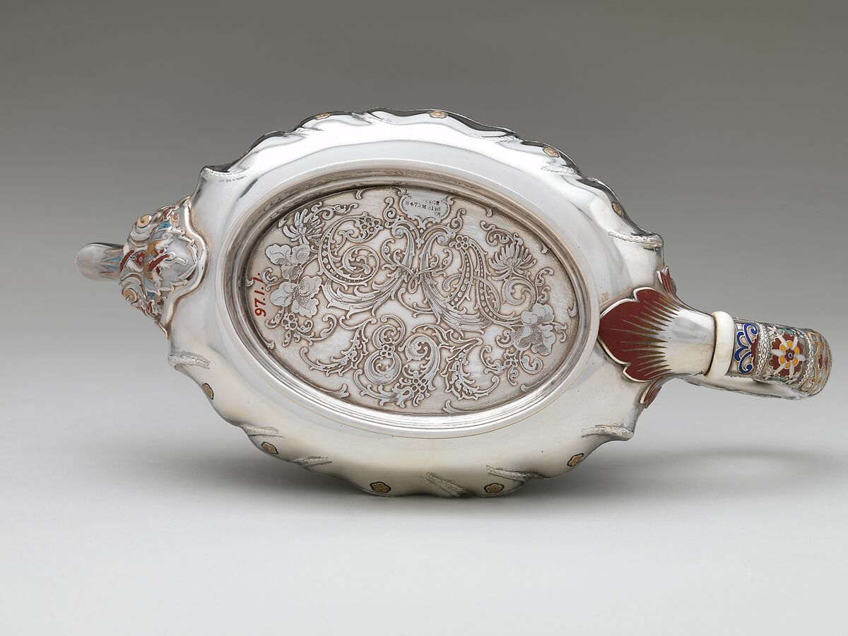 Teapot, Tiffany &amp; Co. (1837–present), Silver, silver-gilt, enamel and ivory, American