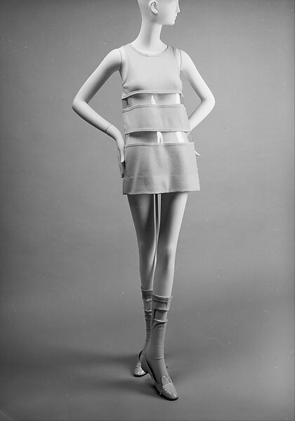 Ensemble, (a–d) Rudi Gernreich (American (born Austria), Vienna 1922–1985 Los Angeles, California), (a, c, d) wool, plastic (vinly)
(b) wool
(e,f) leather, plastic (vinyl), American