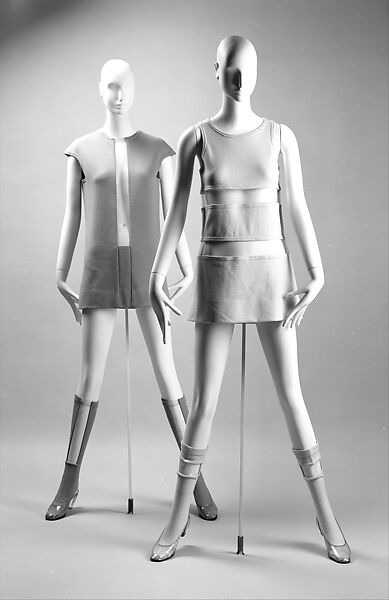 Ensemble, (a–d) Rudi Gernreich (American (born Austria), Vienna 1922–1985 Los Angeles, California), (a, c, d) wool, plastic (vinly)
(b) wool
(e,f) leather, plastic (vinyl), American