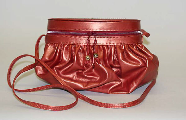Shoulder bag, Barbara R. Bolan, leather, plastic, metal, American 