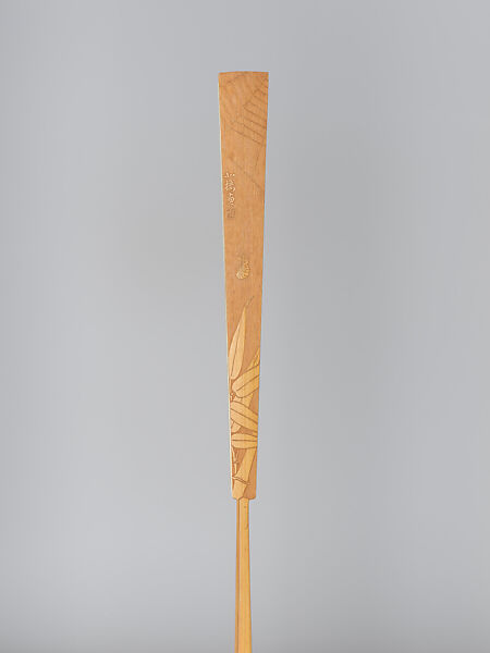 Carved fan, blossoming roses and excerpt from the Commentary on the Water Classic, Bamboo frame carving by Jin Xiya (Chinese, 1890–1979), Folding fan; ink and color on paper with carved bamboo frame, China