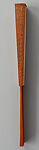 Folding fan with bamboo frame carved with calligraphy, Jin Kaiding (K Ting King) (American (born China), 1917–1975), Folding fan with plain paper; carved bamboo frame, China