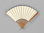 Folding fan with bamboo frame carved with calligraphy, Jin Kaiding (K Ting King) (American (born China), 1917–1975), Folding fan with plain paper; carved bamboo frame, China