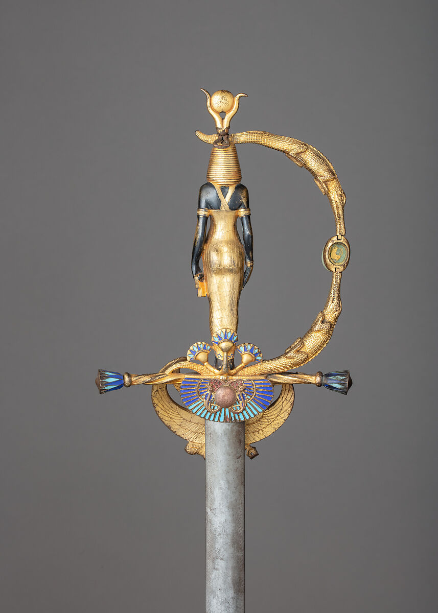 Presentation Sword Honoring Commandant Jean-Baptiste Marchand (1863–1934) for His Conduct at Fashoda, Hilt designed by Jean-Joseph-Marie-Anatole Marquet de Vasselot (French, Paris 1840–1904 Neuilly-sur-Seine), Copper alloy, gold, enamel, jade, steel, French, Paris