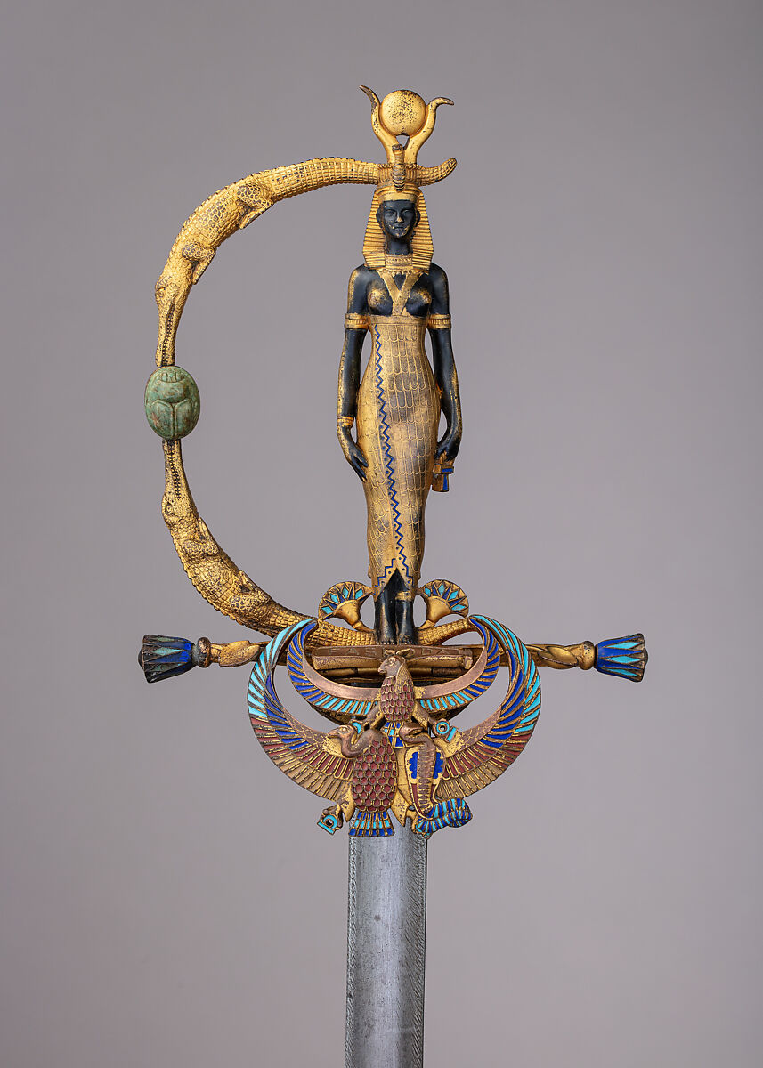 Presentation Sword Honoring Commandant Jean-Baptiste Marchand (1863–1934) for His Conduct at Fashoda, Hilt designed by Jean-Joseph-Marie-Anatole Marquet de Vasselot (French, Paris 1840–1904 Neuilly-sur-Seine), Copper alloy, gold, enamel, jade, steel, French, Paris