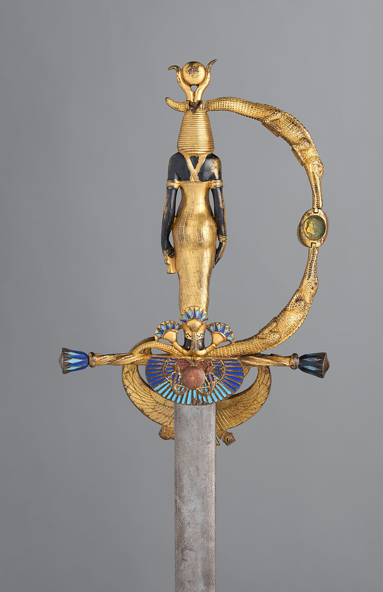 Presentation Sword Honoring Commandant Jean-Baptiste Marchand (1863–1934) for His Conduct at Fashoda, Hilt designed by Jean-Joseph-Marie-Anatole Marquet de Vasselot (French, Paris 1840–1904 Neuilly-sur-Seine), Copper alloy, gold, enamel, jade, steel, French, Paris