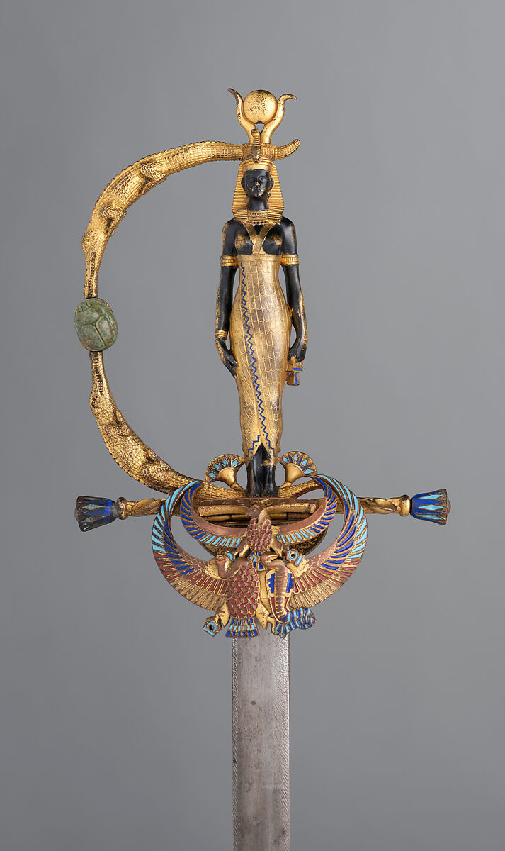 Presentation Sword Honoring Commandant Jean-Baptiste Marchand (1863–1934) for His Conduct at Fashoda, Hilt designed by Jean-Joseph-Marie-Anatole Marquet de Vasselot (French, Paris 1840–1904 Neuilly-sur-Seine), Copper alloy, gold, enamel, jade, steel, French, Paris 