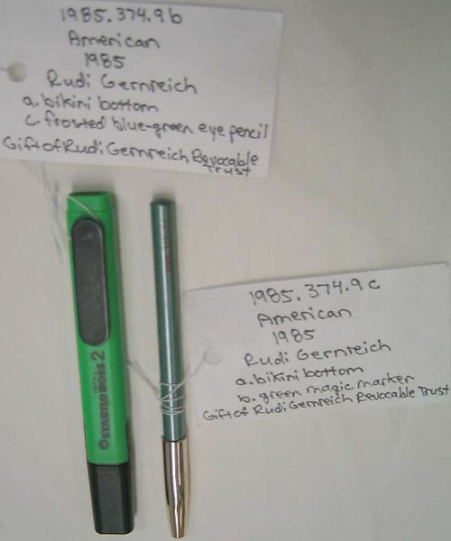 "Pubikini", Rudi Gernreich (American (born Austria), Vienna 1922–1985 Los Angeles, California), synthetic fiber, plastic, American