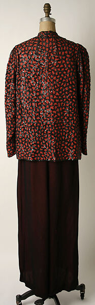 Dress, Hattie Carnegie, Inc. (American, 1918–1965), silk, celluloid, American