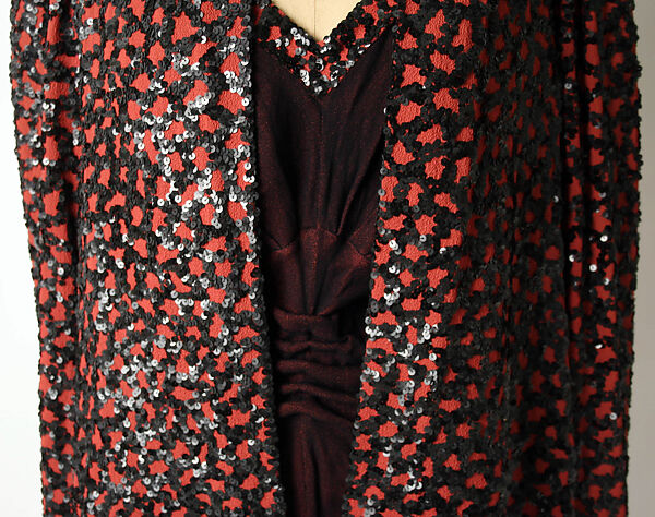 Dress, Hattie Carnegie, Inc. (American, 1918–1965), silk, celluloid, American