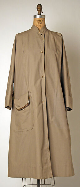 Raincoat, Bonnie Cashin (American, Oakland, California 1908–2000 New York), cotton, American