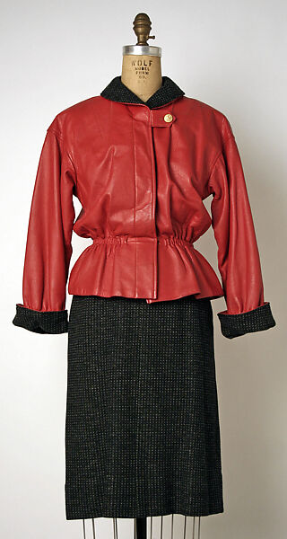 Suit, Bonnie Cashin (American, Oakland, California 1908–2000 New York), (a) leather; (b) wool, American 