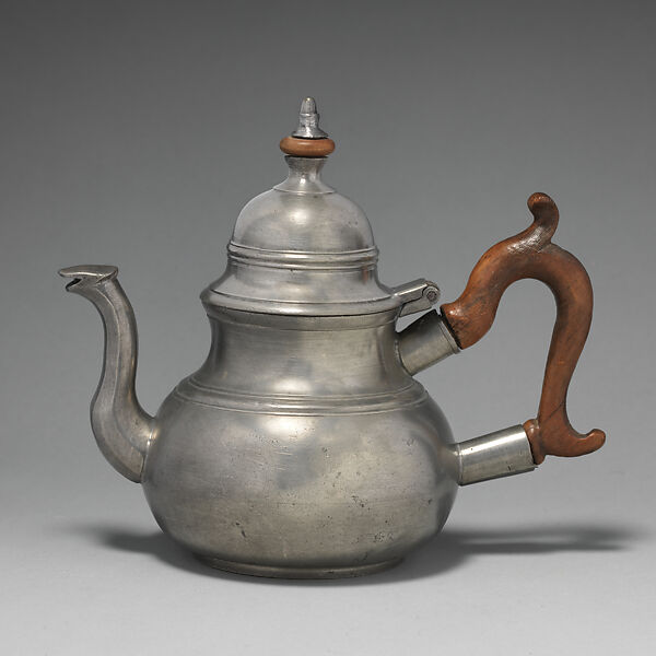 Teapot, T. S., Pewter, wood 