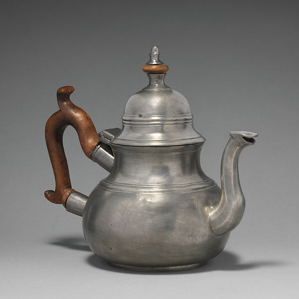 Teapot, T. S., Pewter, wood