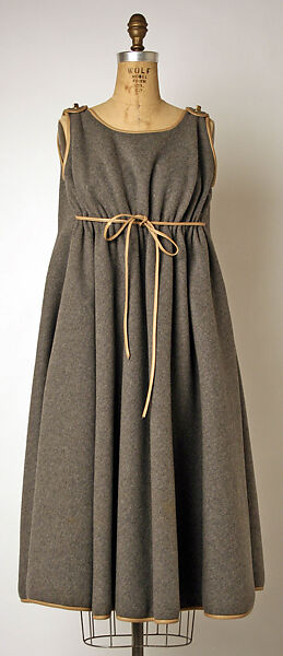 Dress, Bonnie Cashin  American, (a) wool, leather; (b) leather, American