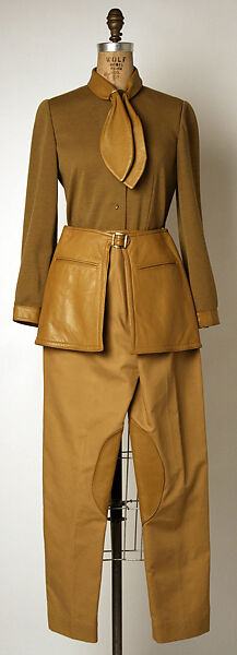 Pantsuit, Bonnie Cashin (American, Oakland, California 1908–2000 New York), (a) wool, leather; (b) cotton, leather, American