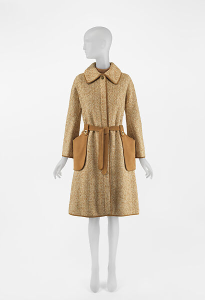 Ensemble, Bonnie Cashin (American, Oakland, California 1908–2000 New York), (a) wool, leather, metal; (b) leather; (c) wool, American 