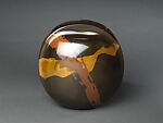 Round Flower Vase, Hannya Tamotsu 般若保 (Japanese, born 1941), Casting with an alloy of copper and arsenic (kuromidō), brass, and copper, Japan