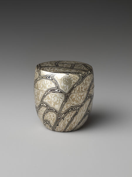 Wood-Grain Metal Tea Caddy (Chaki), Sako Ryuhei 佐故龍平 (Japanese, born 1976), Silver, copper, copper and silver alloy (shibuichi), and copper and arsenic alloy (kuromidō), Japan