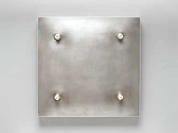 Checked Box in Red and Black, Tanaka Terukazu 田中照一 (Japanese, born 1945), Silver, copper and gold alloy (shakudō), and copper, Japan