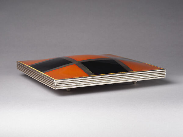 Checked Box in Red and Black, Tanaka Terukazu 田中照一 (Japanese, born 1945), Silver, copper and gold alloy (shakudō), and copper, Japan