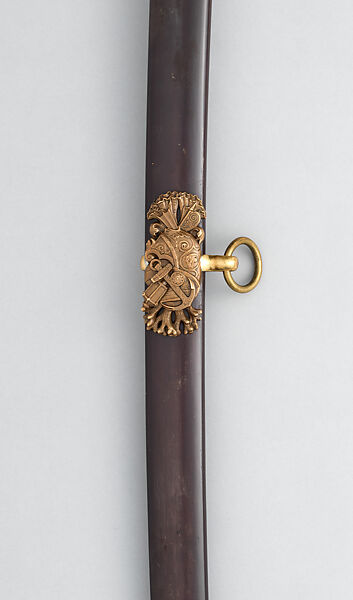 Naval Presentation Sword, Ames Manufacturing Company (American, Chicopee, Massachusetts, 1834–1935), Steel, copper alloy, gold, walrus tusk, wood, American