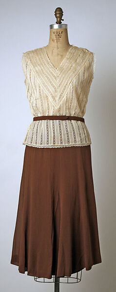 Wedding ensemble, Hattie Carnegie, Inc. (American, 1918–1965), (a) silk, fur
(b, c, e) silk
(d, f) silk, cotton, American