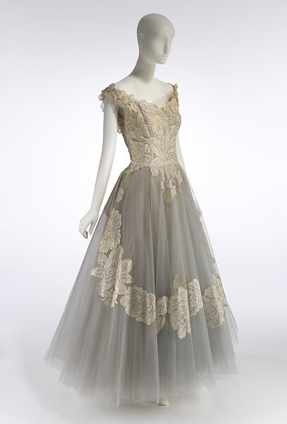Evening dress, Ann Lowe (American, Clayton, Alabama ca. 1898–1981 Queens, New York), nylon, metallic thread, silk, American