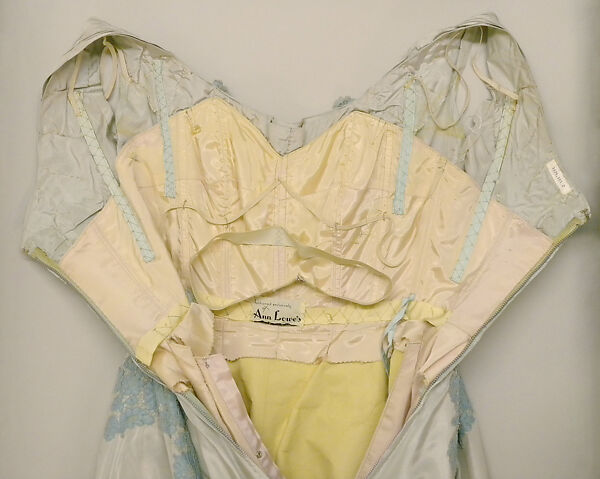 Evening dress, Ann Lowe (American, Clayton, Alabama ca. 1898–1981 Queens, New York), silk, cotton, glass, synthetic fiber, American