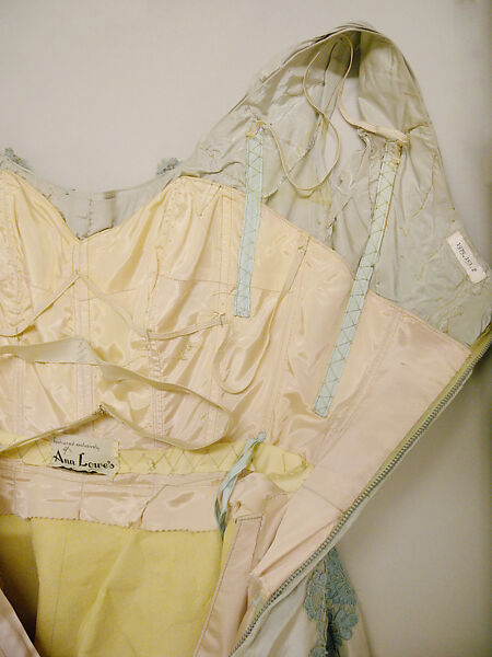 Evening dress, Ann Lowe (American, Clayton, Alabama ca. 1898–1981 Queens, New York), silk, cotton, glass, synthetic fiber, American