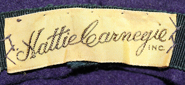 Hat, Hattie Carnegie, Inc. (American, 1918–1965), wool, cotton, American