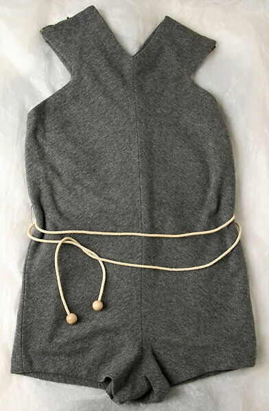 Bathing suit, Claire McCardell (American, 1905–1958), (a) wool; (b) cotton, wood, American