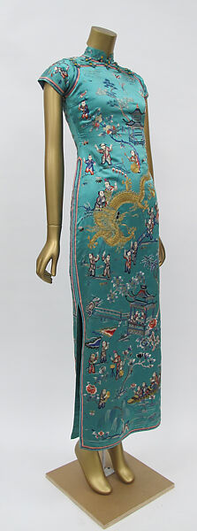Cheongsam, silk, metallic thread, Chinese
