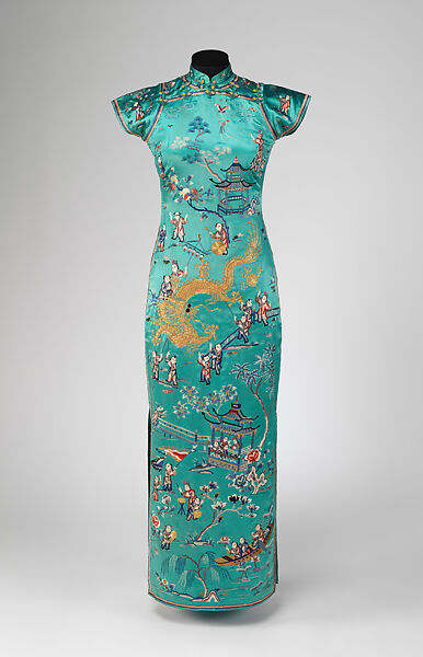 Cheongsam, silk, metallic thread, Chinese